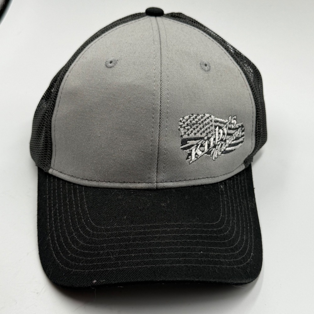 Port Authority Mens Gray Black American Flag Trucker Hat Kasey Kahne Racing